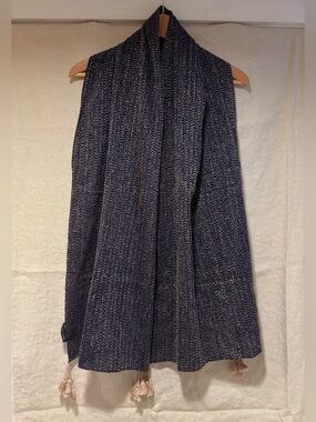 EILEEN FISHER artisanal cotton scarf with tassels